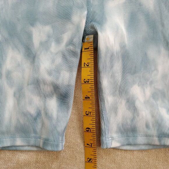 Carbon38 Tie Dye Ribbed High Waisted Biker Shorts Blue XS - Picture 5 of 7